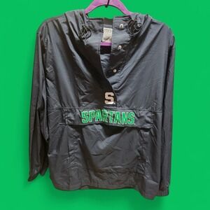 PINK Victoria's Secret Michigan State Spartans Anorak Pullover‎ Windbreaker S